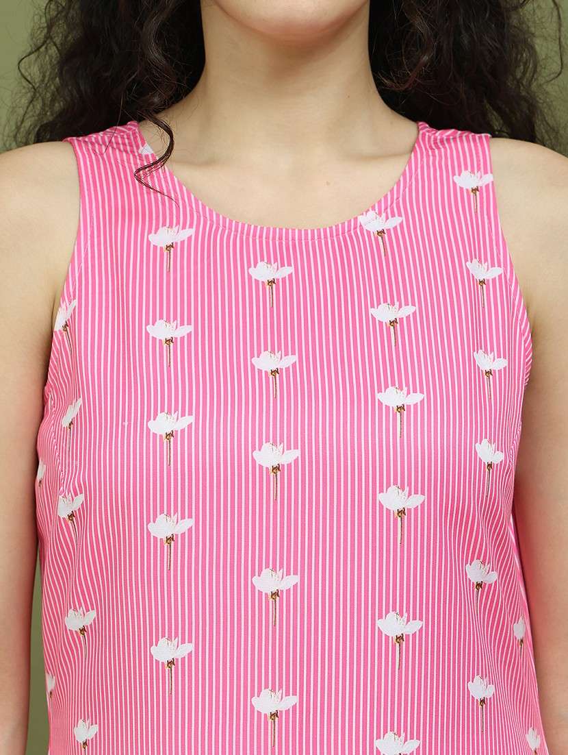 women printed sleeveless kurta palazzo with dupatta set - 21939953 -  Standard Image - 2