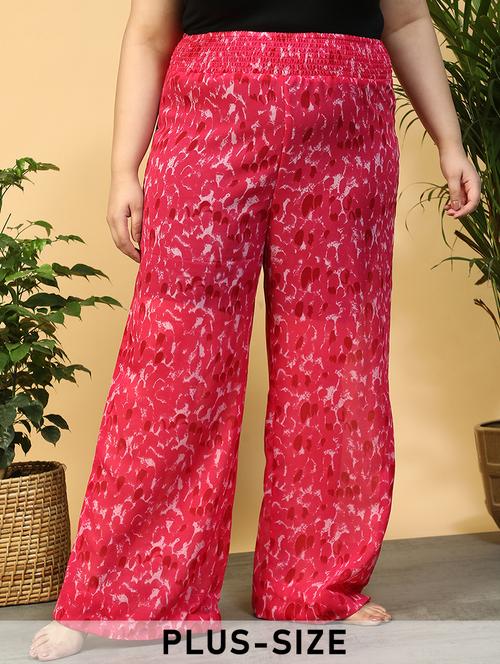 women plus size printed straight palazzo - 21940221 -  Standard Image - 0
