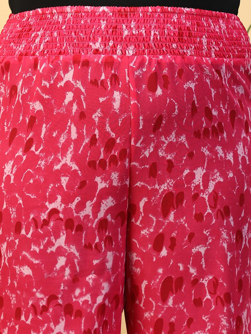 women plus size printed straight palazzo - 21940221 - Standard Image - 2