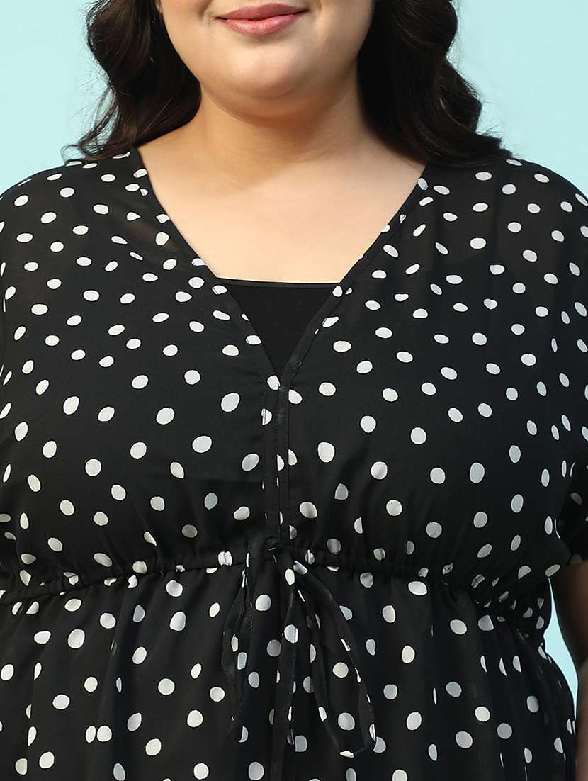 women plus size polka doted a-line dress - 21940259 -  Standard Image - 2