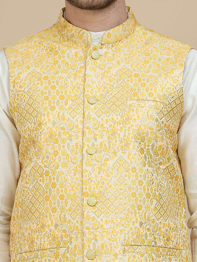 men mandarin neck regular fit nehru jacket - 21940277 -  Standard Image - 2