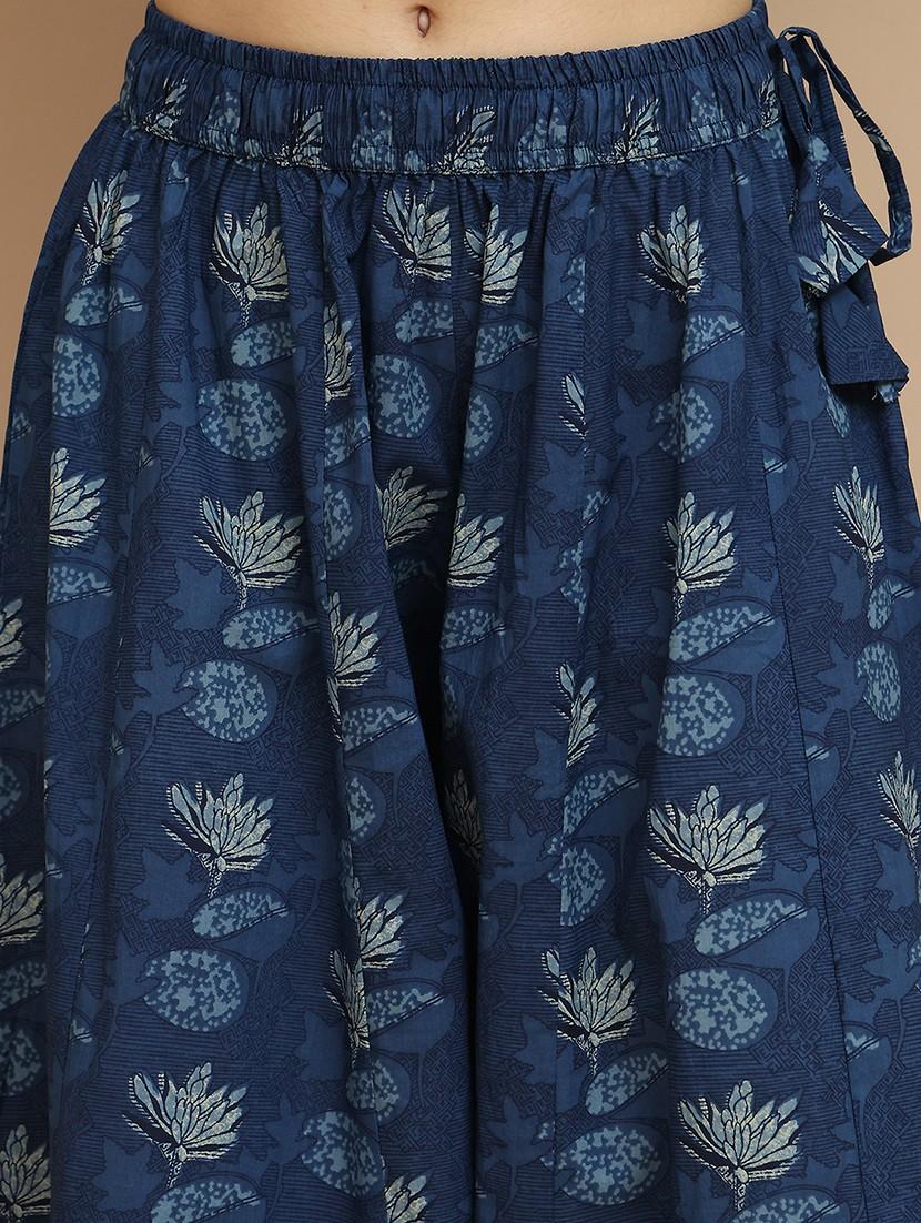 women printed mid rise flared palazzo - 21940414 - Standard Image - 2