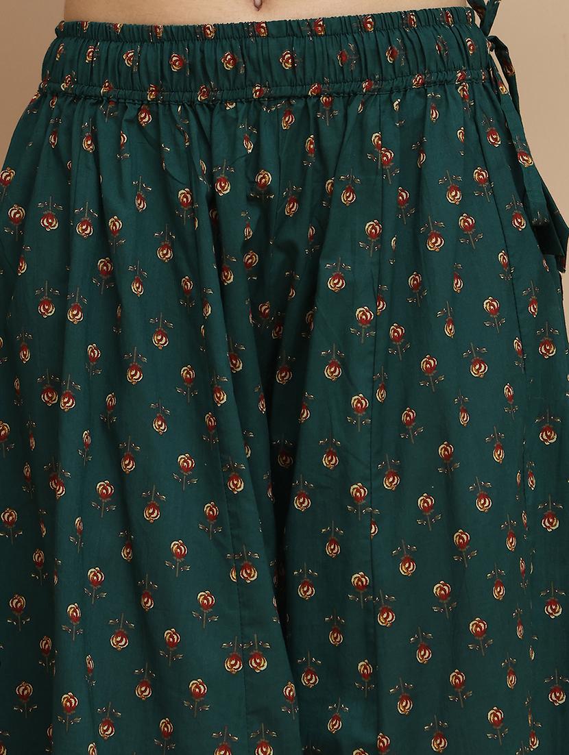 women printed mid rise flared palazzo - 21940419 - Standard Image - 2