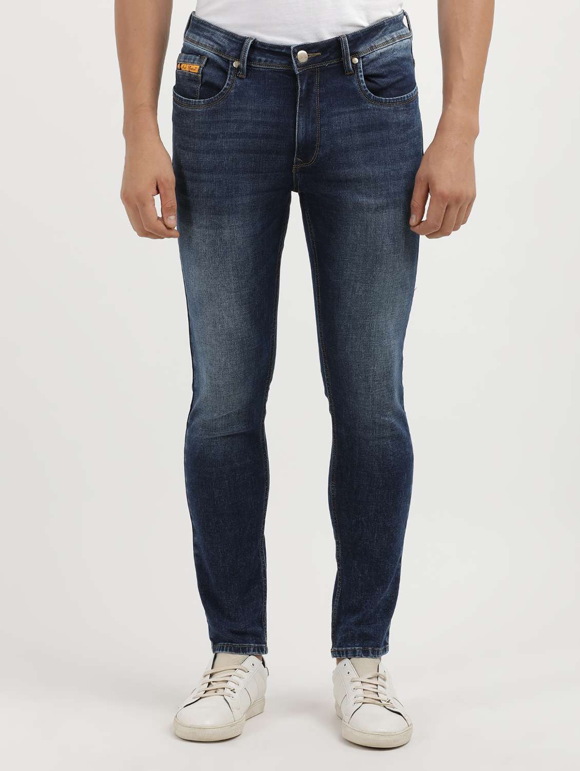 men mid rise full length denim jeans