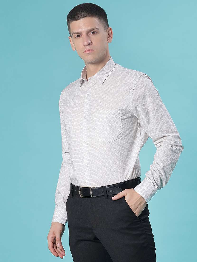 men printed collared long sleeve shirt - 21940486 -  Standard Image - 2