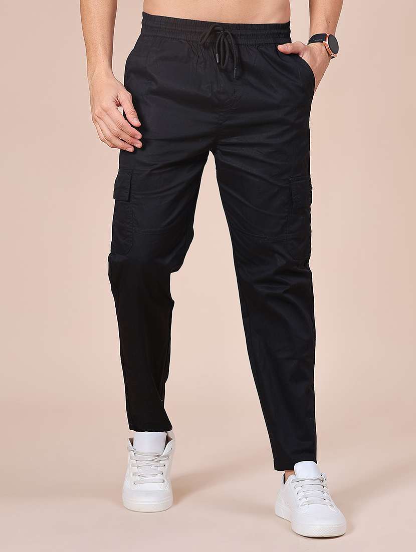 men solid mid rise regular fit cargo - 21940603 -  Standard Image - 2