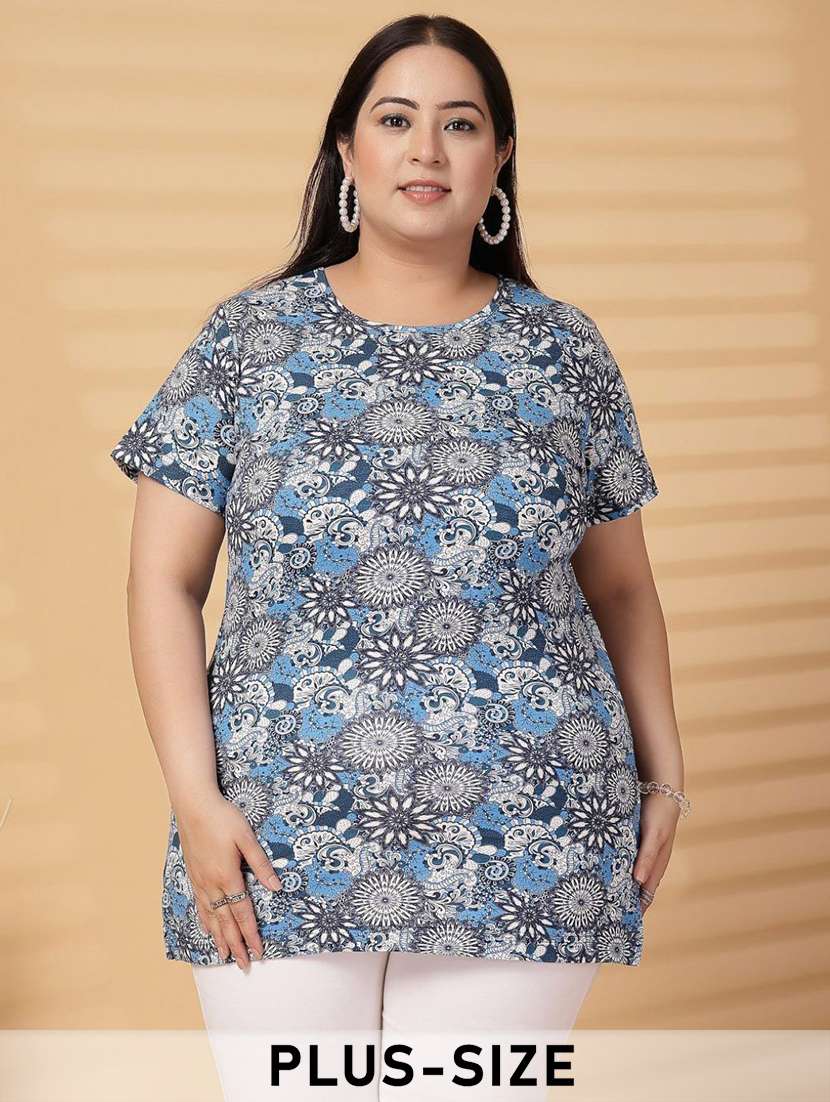 women plus size printed short sleeve t-shirt