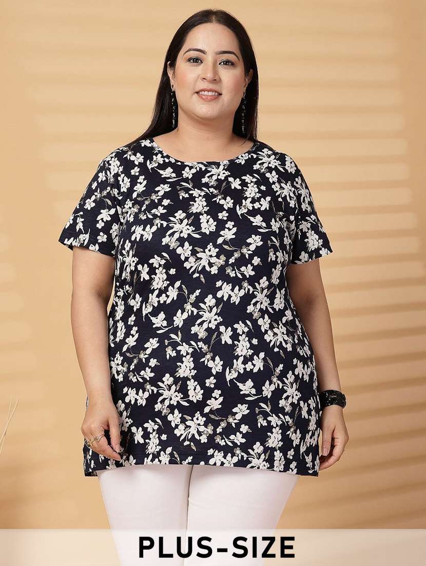 women plus size printed short sleeve t-shirt