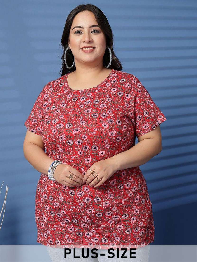 women plus size printed short sleeve t-shirt
