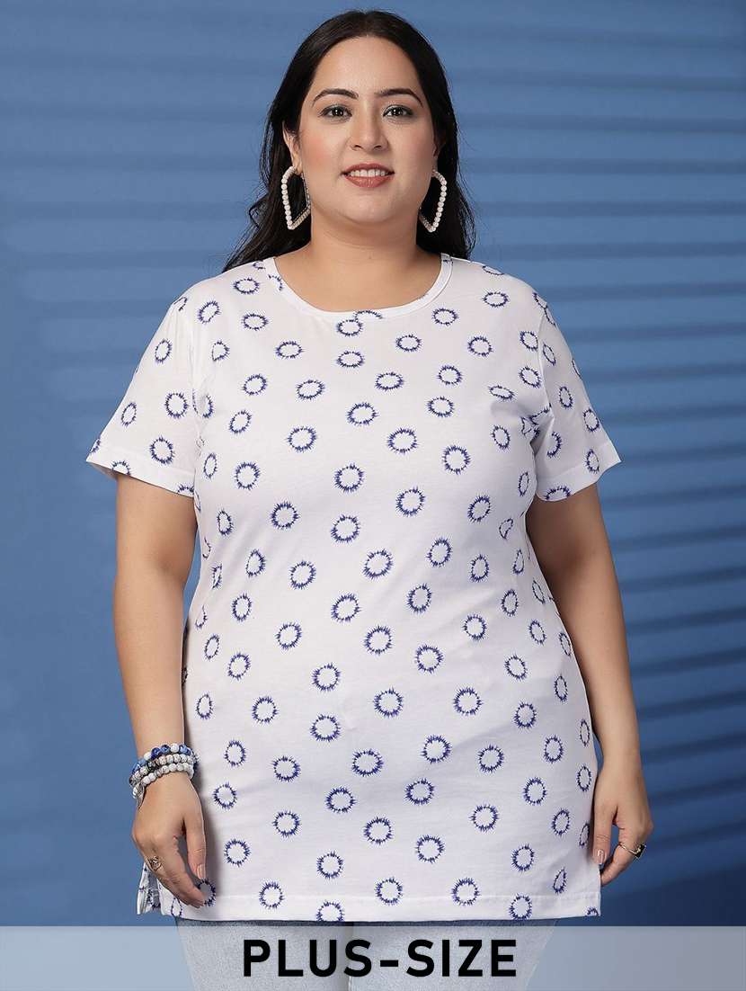 women plus size printed short sleeve t-shirt