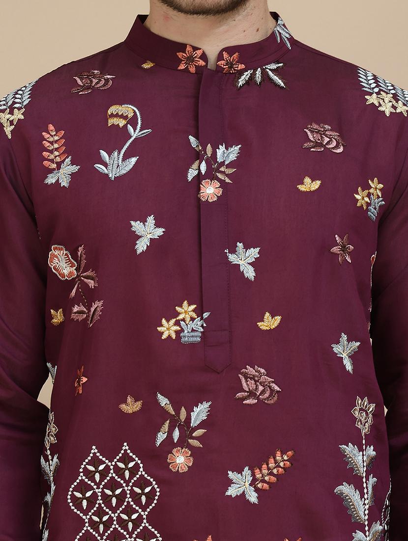 men mandarin neck kurta pyjama ethnic wear set - 21940866 - Standard Image - 2
