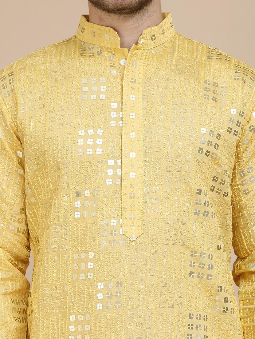 men mandarin neck kurta pyjama ethnic wear set - 21940871 - Standard Image - 2