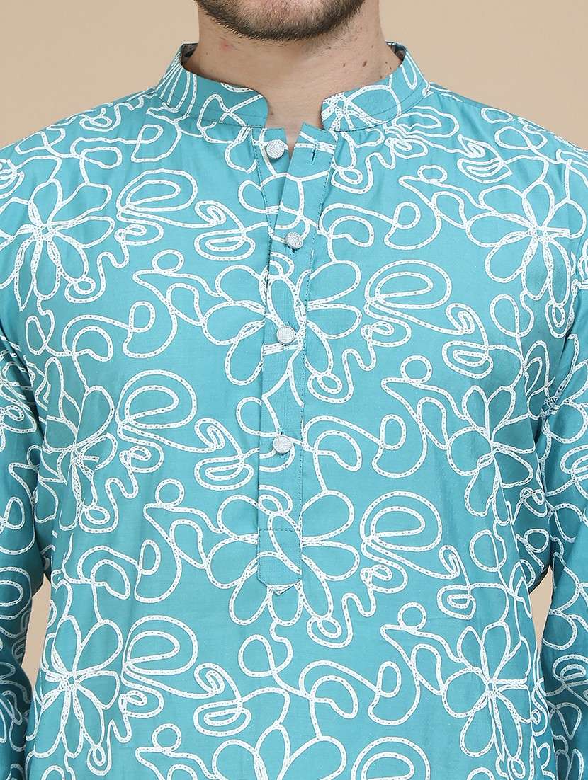 men mandarin neck kurta pyjama ethnic wear set - 21940873 -  Standard Image - 2