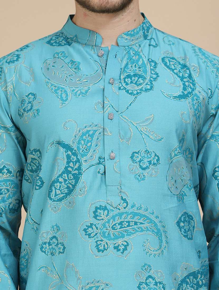 men mandarin neck kurta pyjama ethnic wear set - 21940875 -  Standard Image - 2