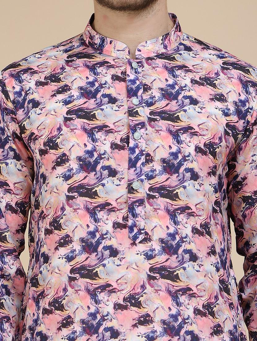 men mandarin neck kurta pyjama ethnic wear set - 21940876 - Standard Image - 2