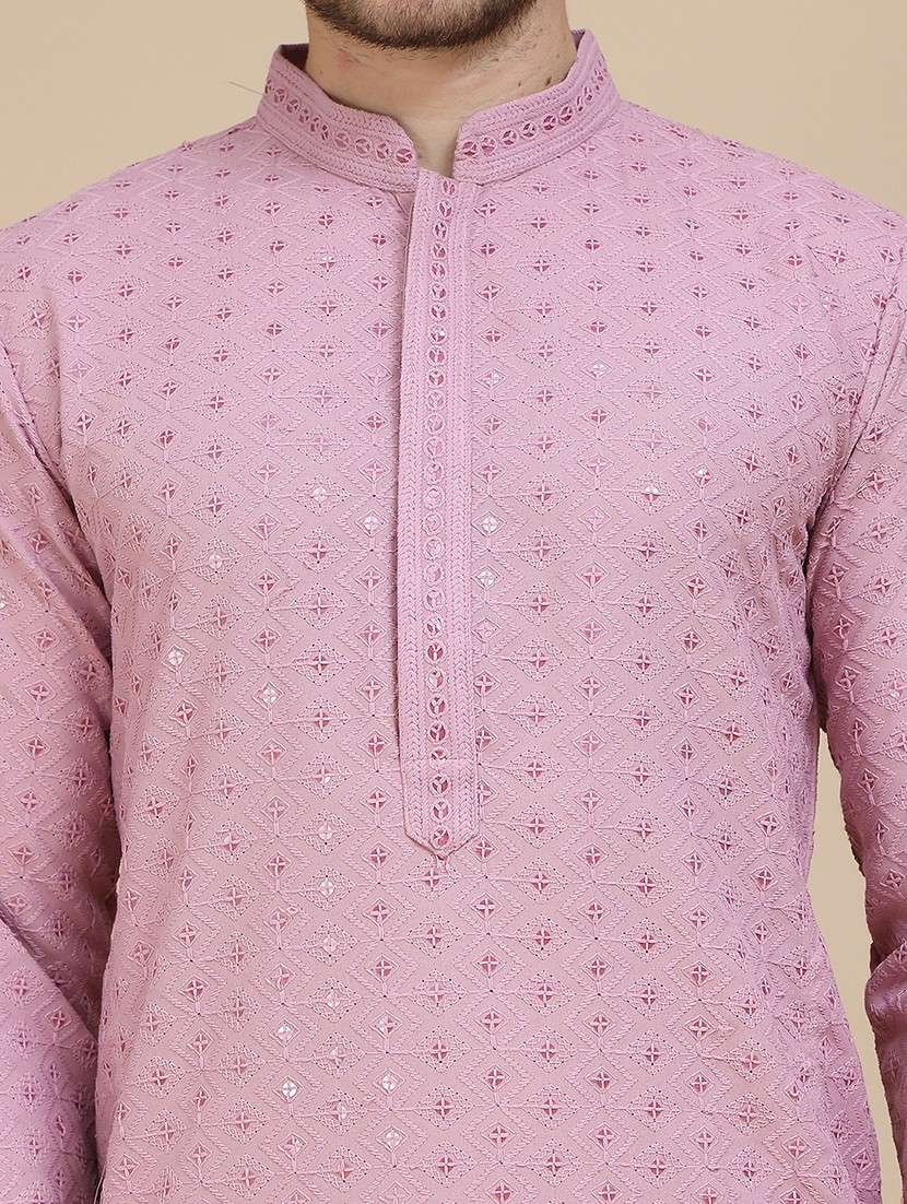 men mandarin neck kurta pyjama ethnic wear set - 21940880 -  Standard Image - 2