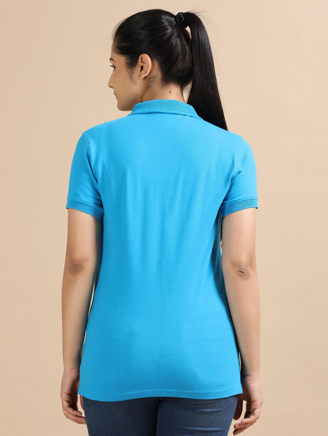 women solid short sleeve slim fit polo t-shirt - 21940984 - Standard Image - 2