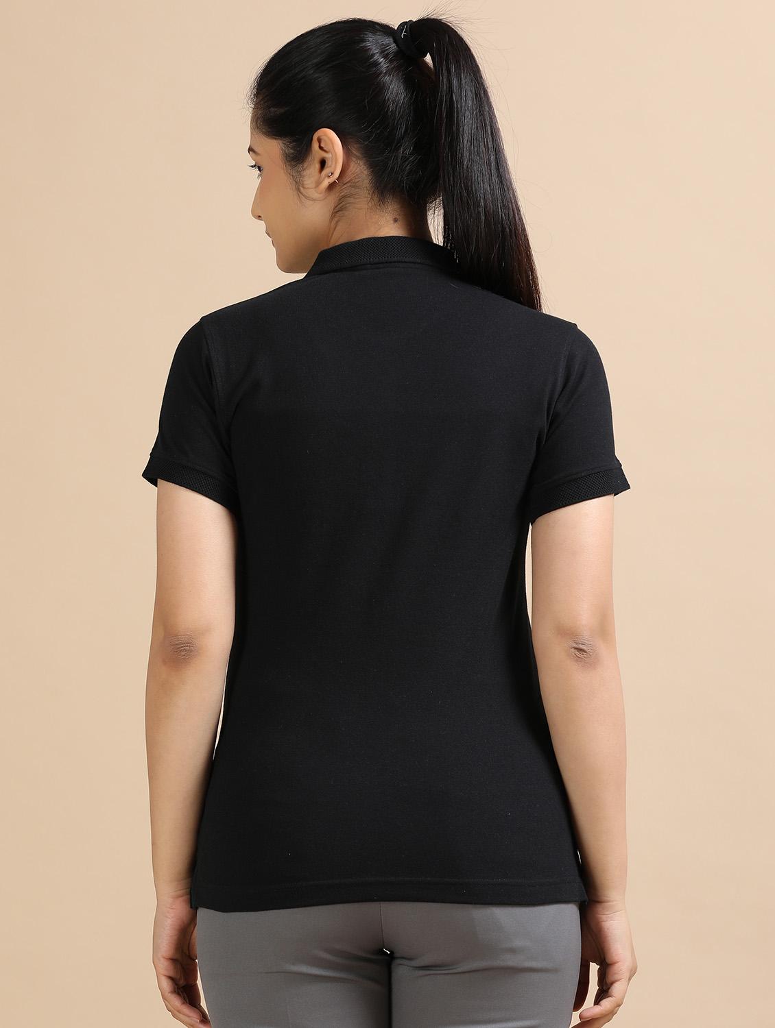 women solid short sleeve slim fit polo t-shirt - 21940985 - Standard Image - 2
