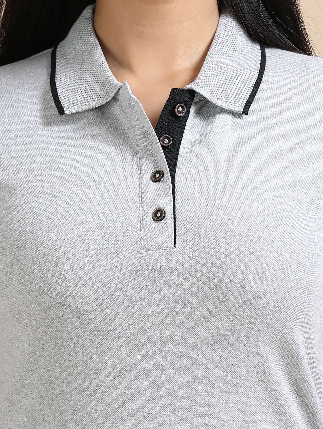 women solid short sleeve slim fit polo t-shirt - 21940988 -  Standard Image - 2