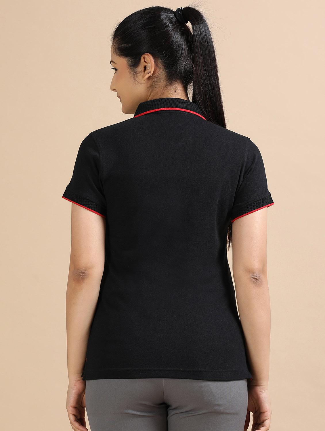 women solid short sleeve slim fit polo t-shirt - 21940992 - Standard Image - 2