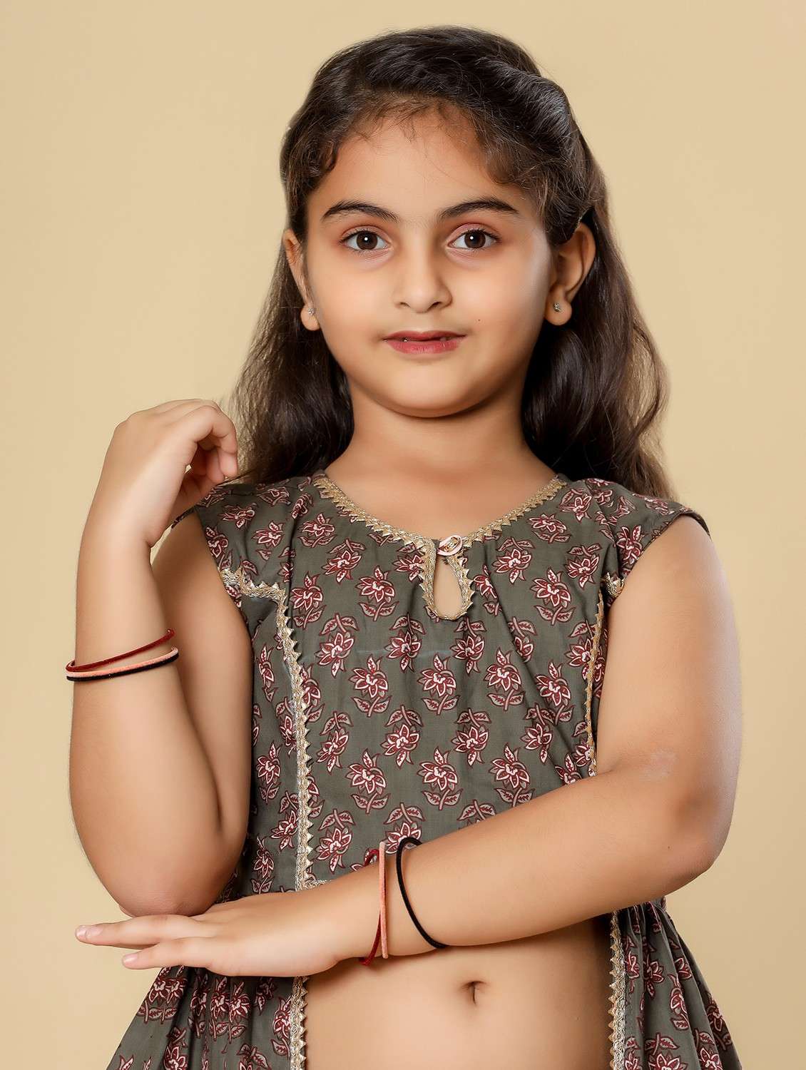 girls floral printed sleeveless fusion set - 21940995 - Standard Image - 2