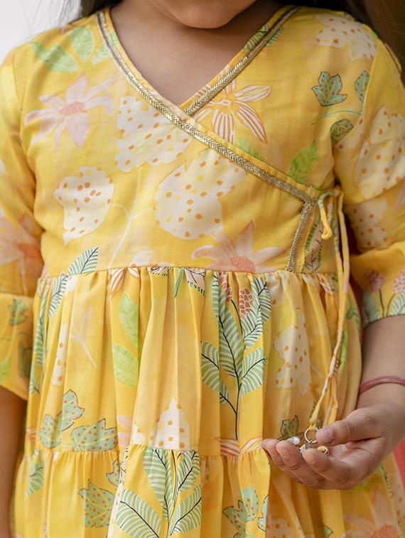 women yellow printed kurta sharara with dupatta set - 21940998 -  Standard Image - 2