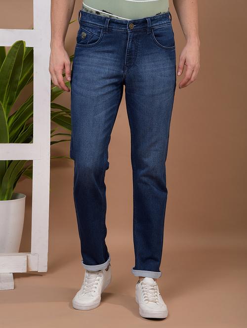 men washed mid rise full length jeans - 21941070 - Standard Image - 0