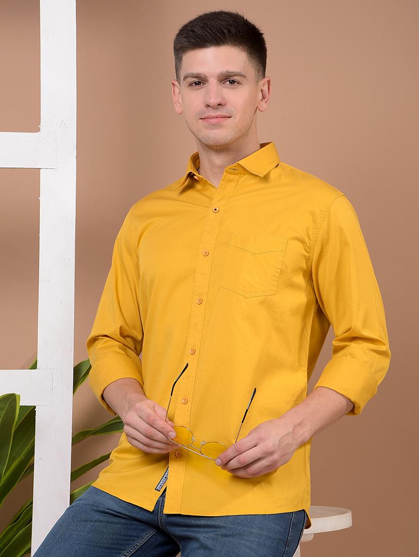 men solid long sleeve regular fit casual shirt