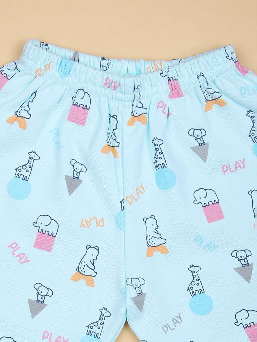 boys printed t-shirt & shorts twin set - 21941274 - Standard Image - 2