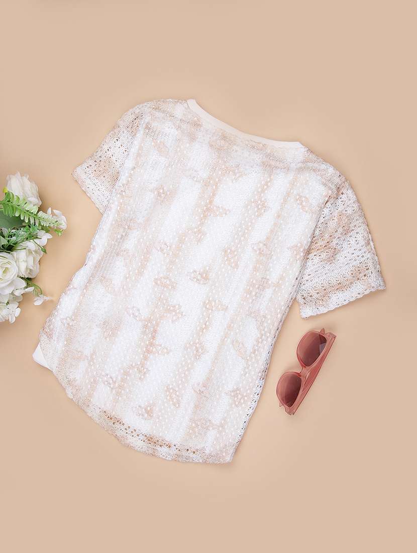 girls self design short sleeve top - 21941311 -  Standard Image - 2