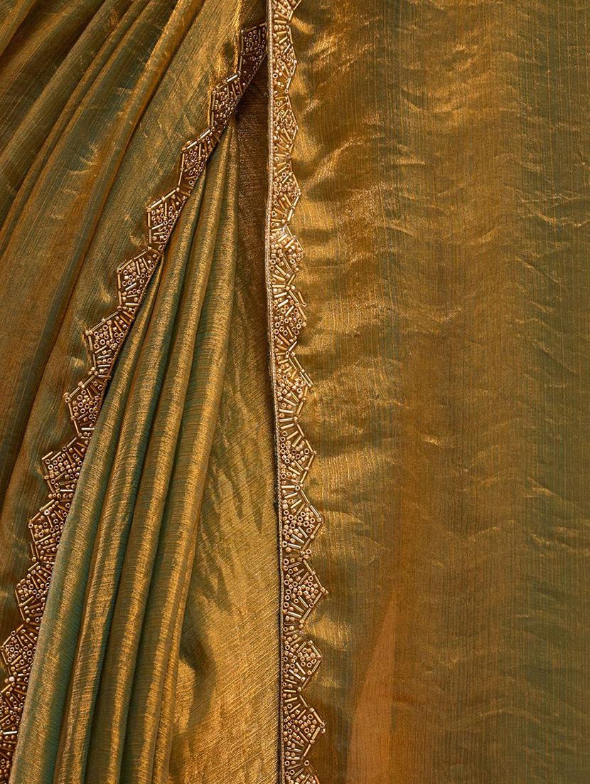 women solid with bordered embellished saree with blouse - 21941338 - Standard Image - 2