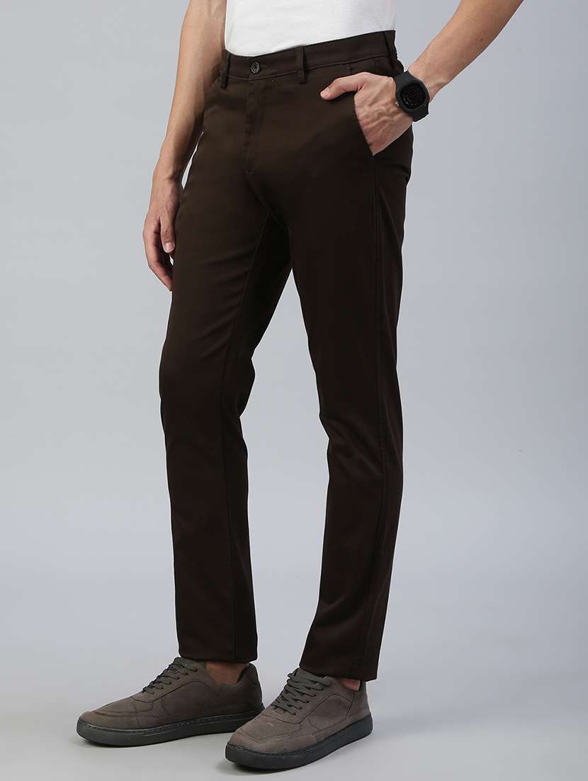men solid mid rise flat front casual chinos  - 21941372 -  Standard Image - 2