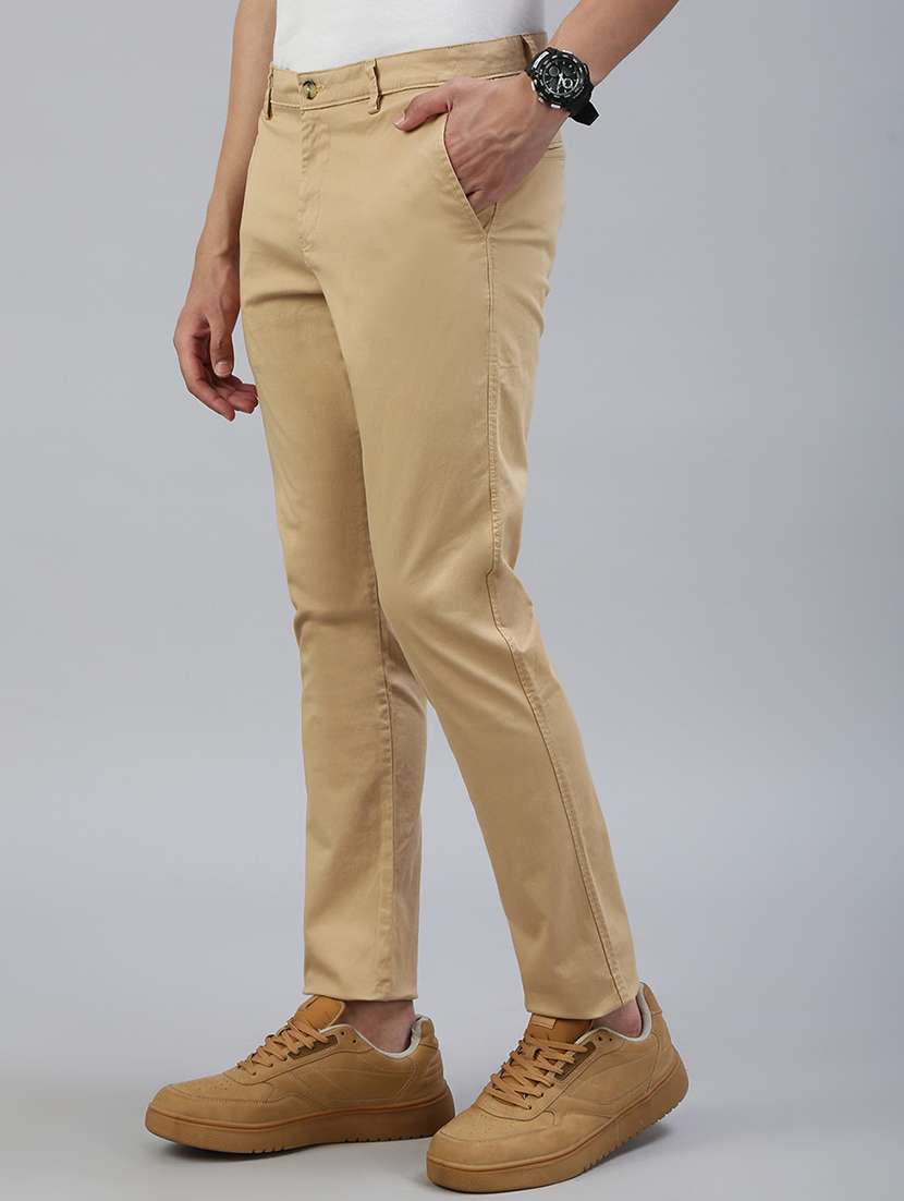 men solid mid rise flat front casual chinos  - 21941377 -  Standard Image - 2