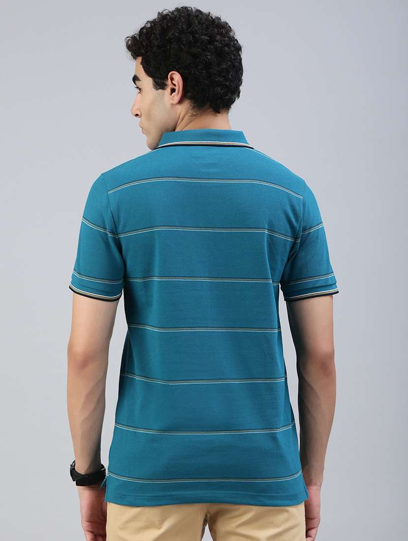 men striped short sleeve regular fit polo t-shirt - 21941379 -  Standard Image - 2