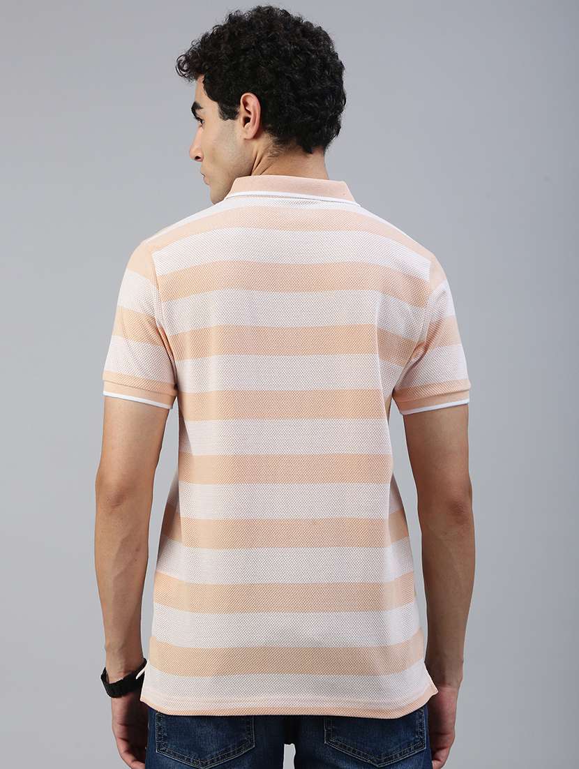men striped short sleeve regular fit polo t-shirt - 21941380 -  Standard Image - 2
