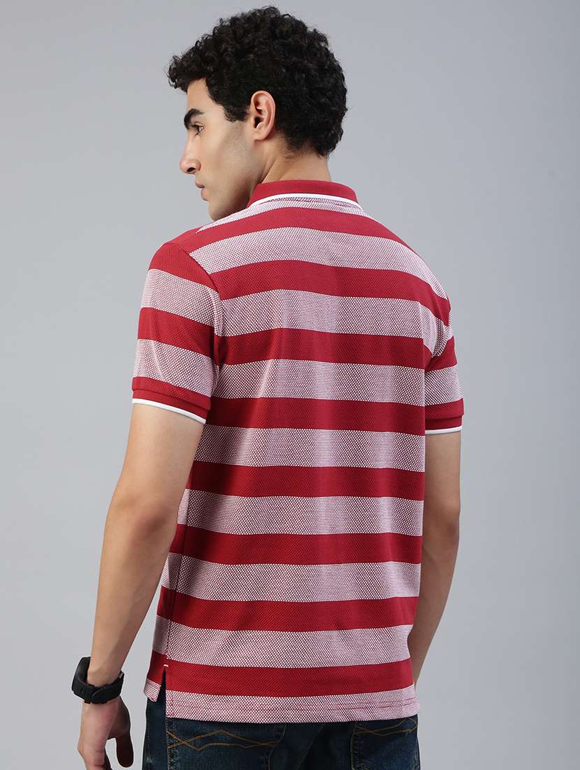 men striped short sleeve regular fit polo t-shirt - 21941381 -  Standard Image - 2