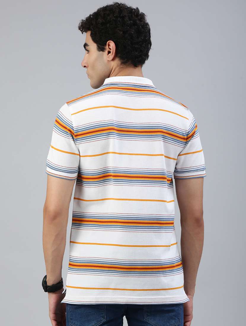 men striped short sleeve regular fit polo t-shirt - 21941383 -  Standard Image - 2