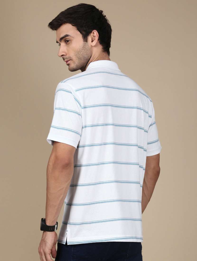 men striped short sleeve regular fit polo t-shirt - 21941385 -  Standard Image - 2