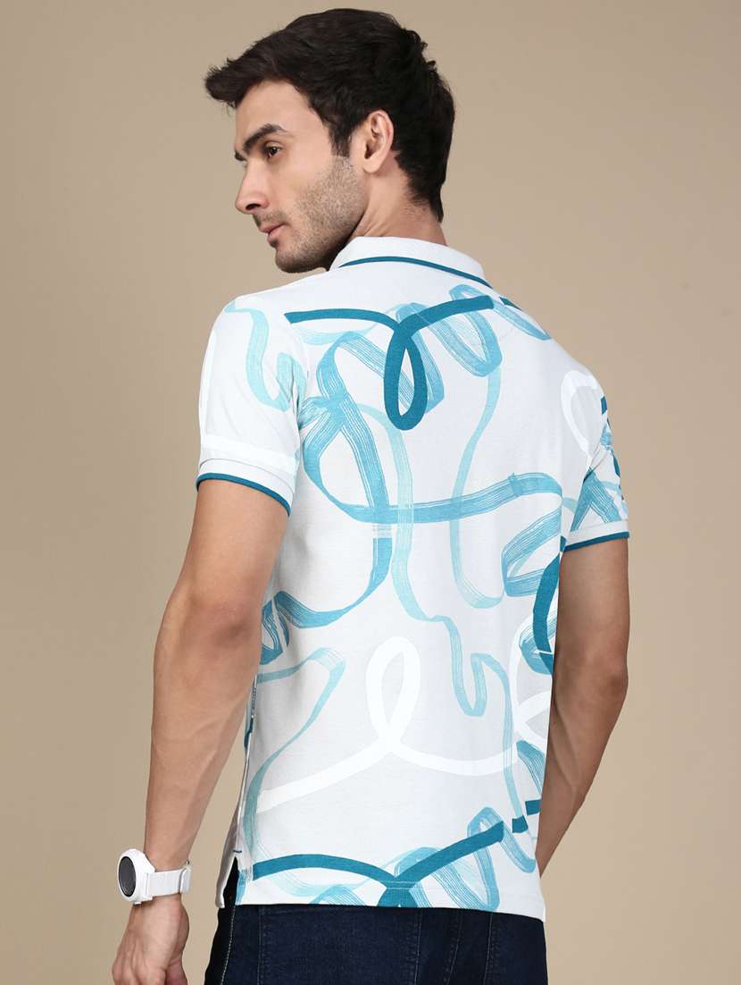 men printed short sleeve regular fit polo t-shirt - 21941403 -  Standard Image - 2