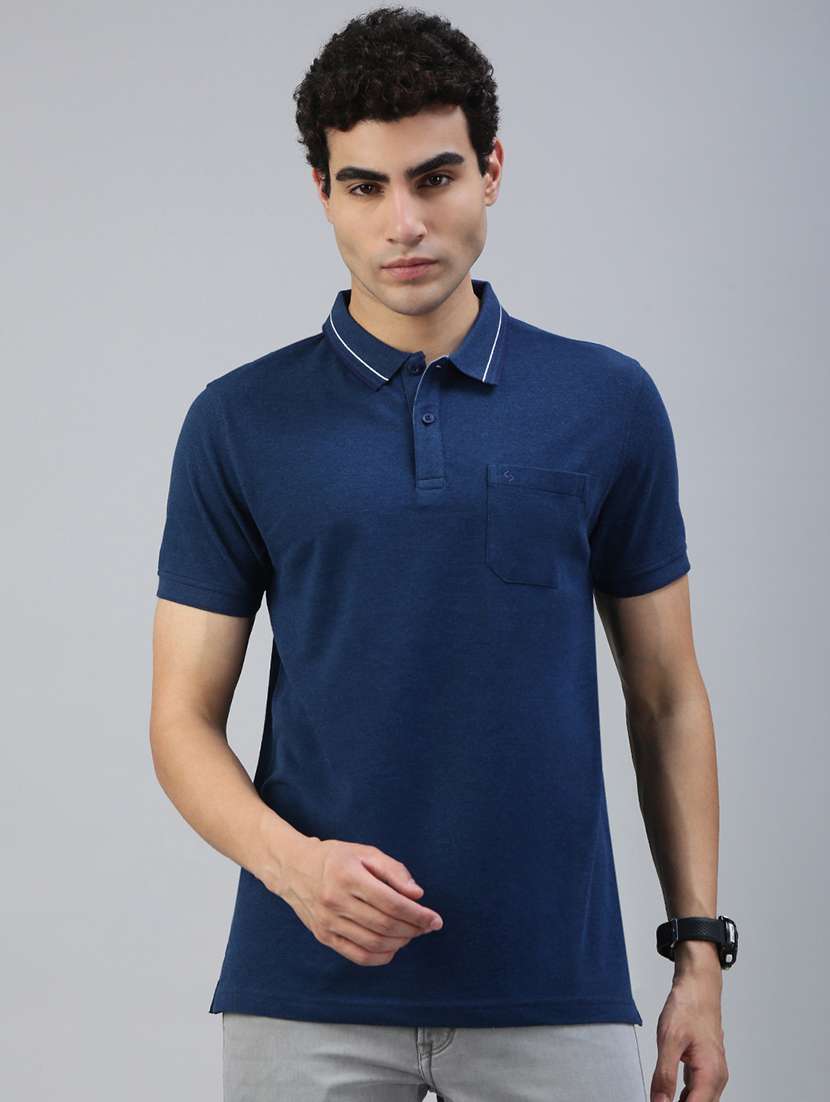 men solid short sleeve slim fit polo t-shirt