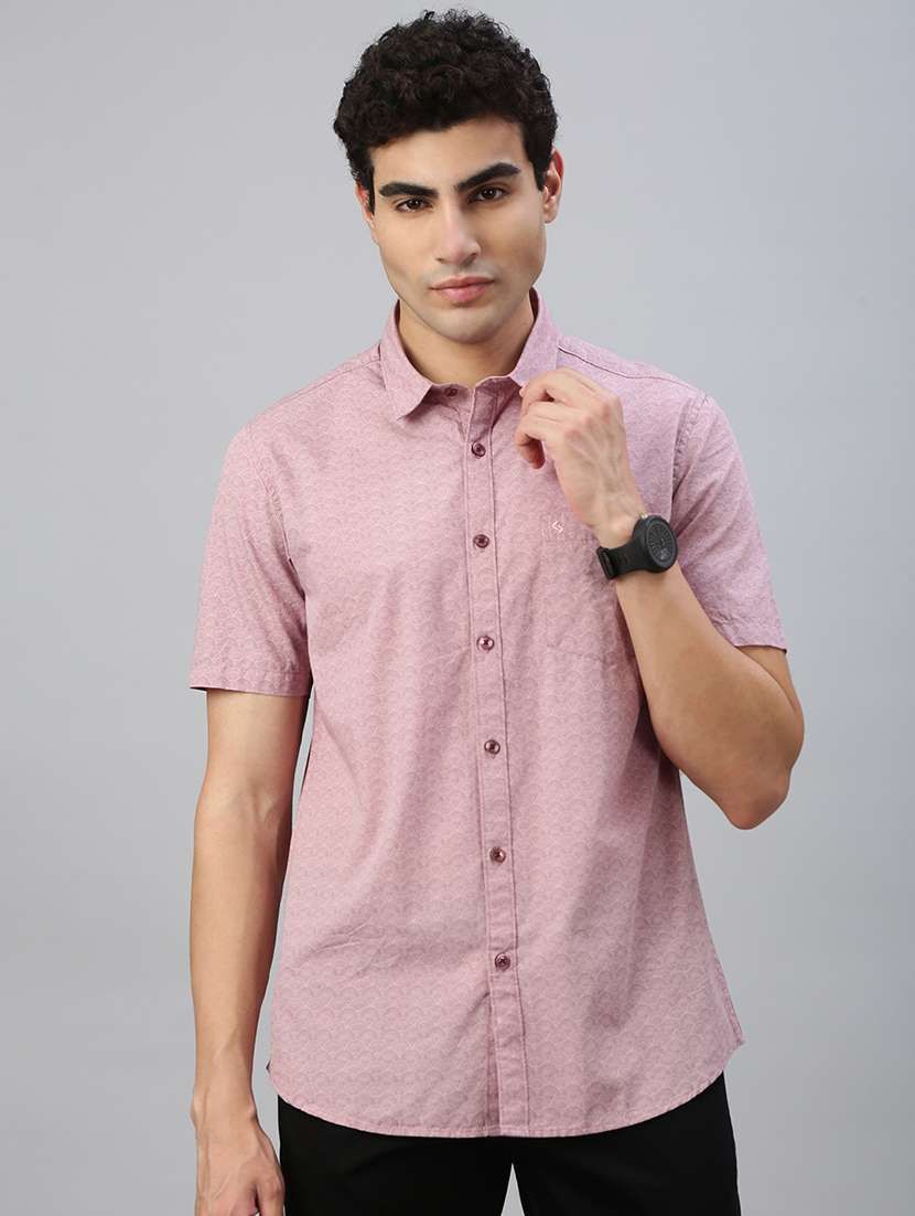 men printed short sleeve regular fit casual shirt - 21941442 -  Standard Image - 2