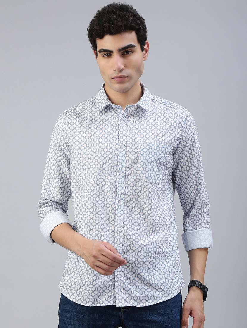 men printed long sleeve regular fit casual shirt - 21941448 -  Standard Image - 2