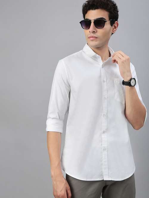 men solid long sleeve regular fit casual shirt - 21941449 - Standard Image - 0