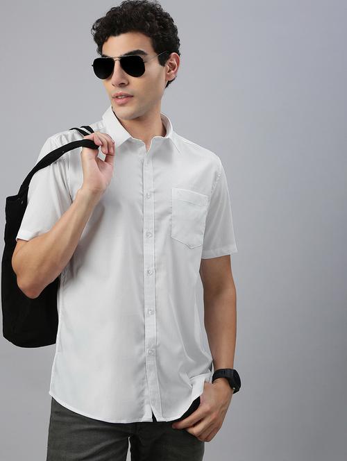 men solid short sleeve regular fit casual shirt - 21941452 -  Standard Image - 0