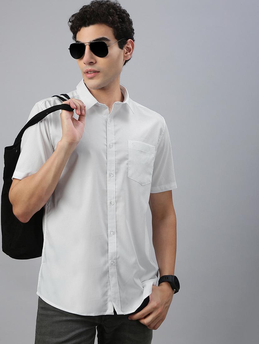 men solid short sleeve regular fit casual shirt - 21941452 -  Zoom Image - 0