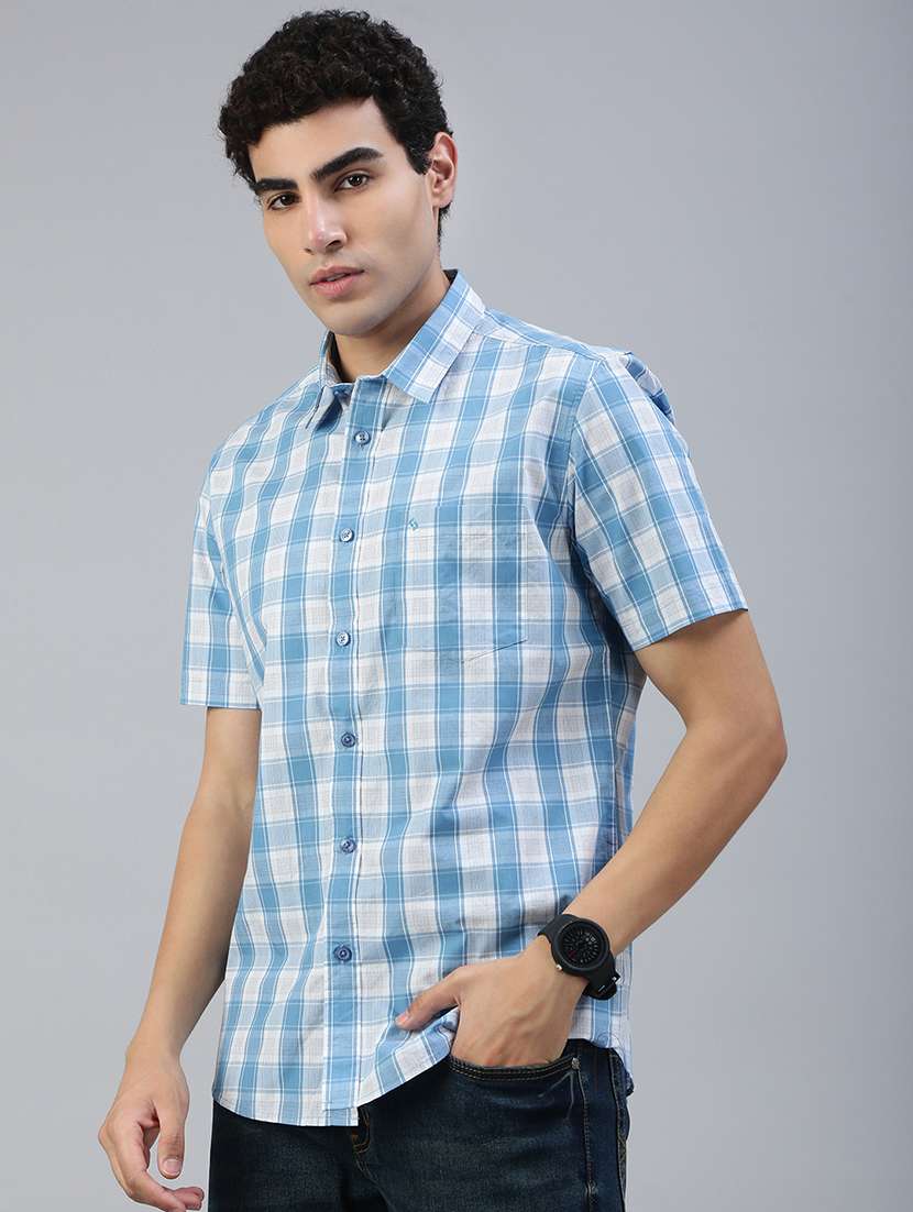 men checkered short sleeve regular fit casual shirt - 21941456 -  Standard Image - 2