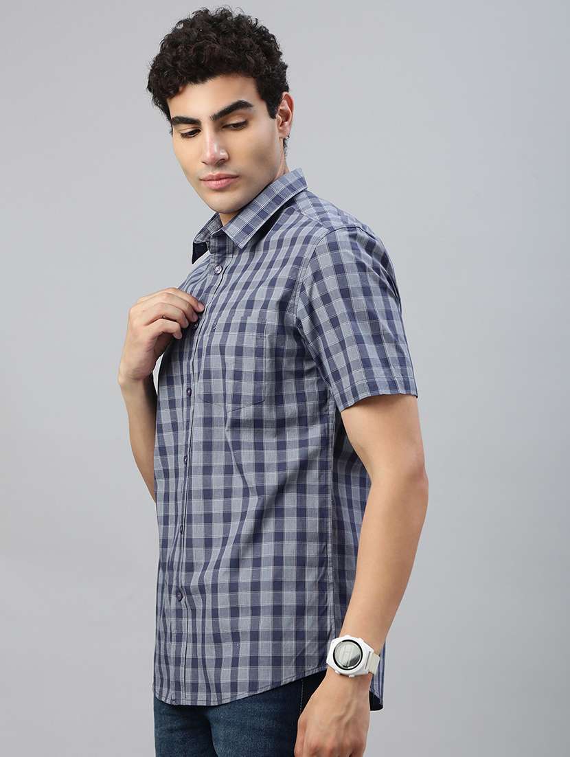 men checkered short sleeve regular fit casual shirt - 21941459 -  Standard Image - 2