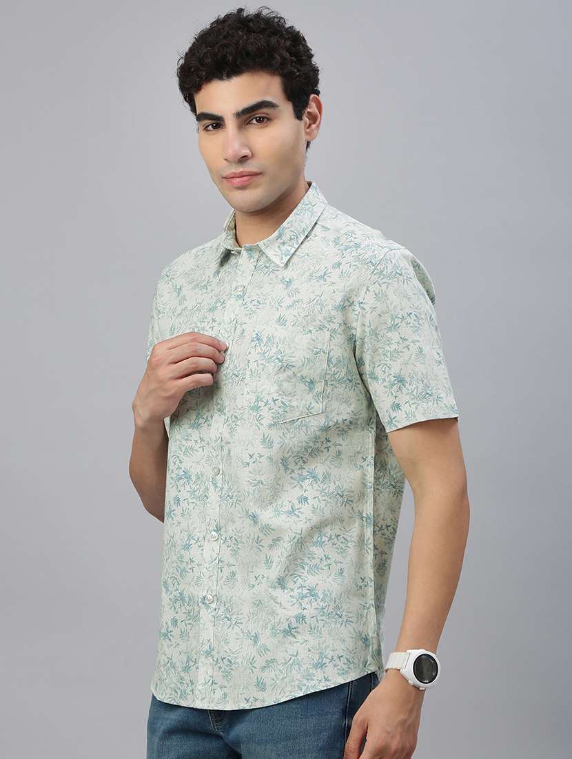 men printed short sleeve regular fit casual shirt - 21941464 -  Standard Image - 2