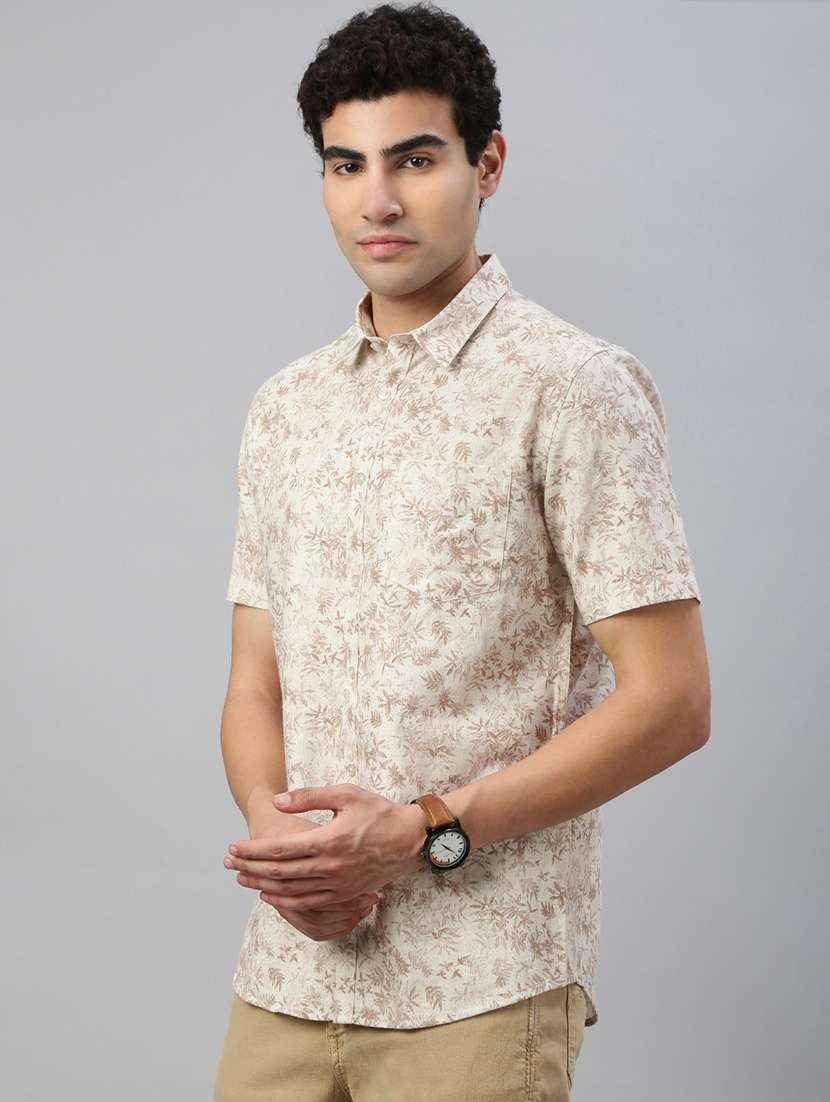 men printed short sleeve regular fit casual shirt - 21941465 -  Standard Image - 2