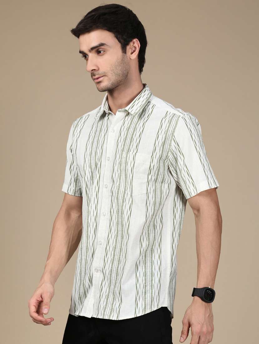 men striped short sleeve regular fit casual shirt - 21941469 -  Standard Image - 2